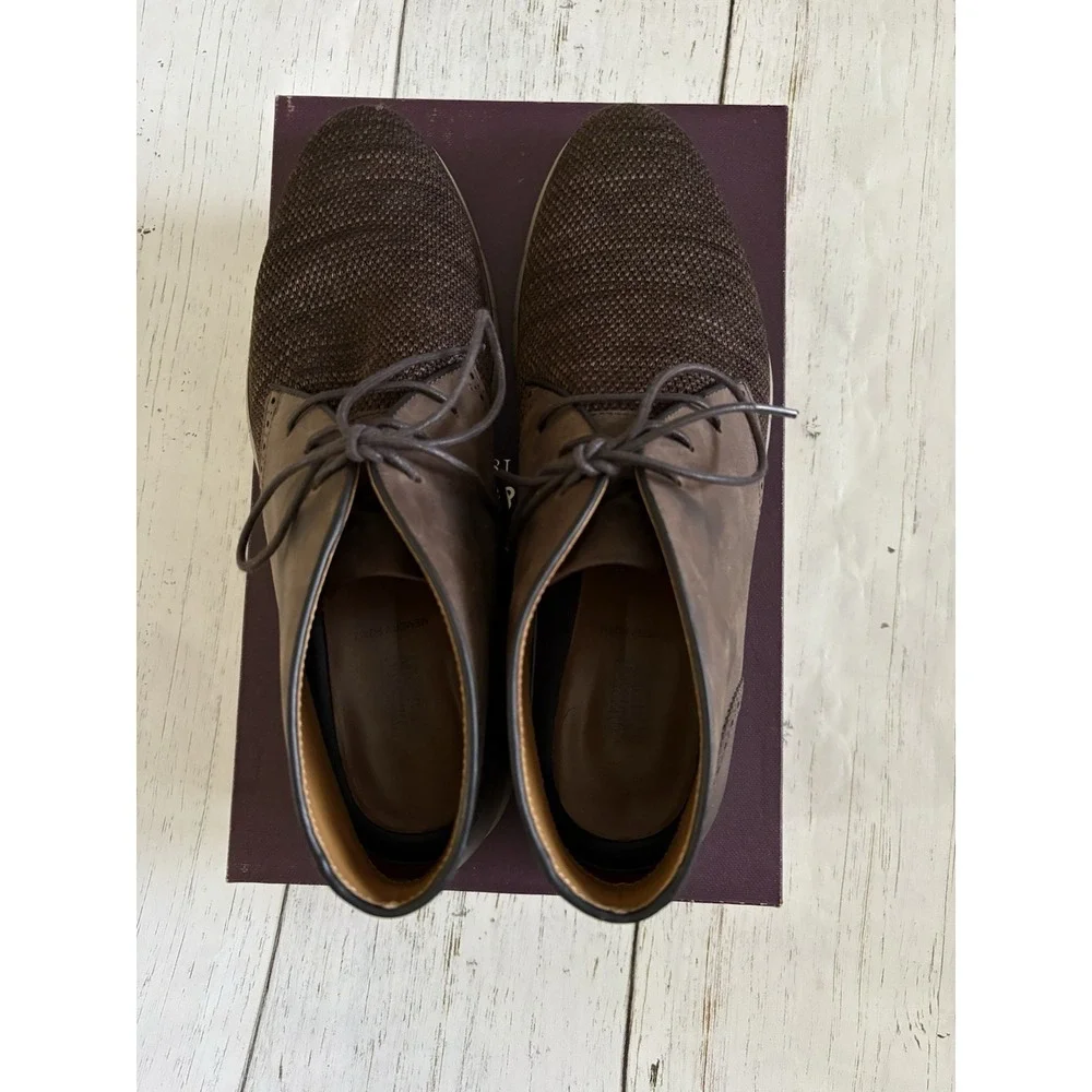 Johnston and Murphy Mens Size 12 M Holden Brown‎ Oiled Knit Chukka Boots
